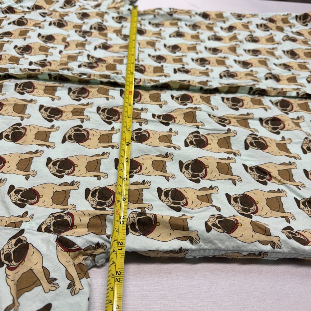 Super Massive Pug Dog Button Down Short Sleeve Novelty Shirt Men's Large - Picture 7 of 7
